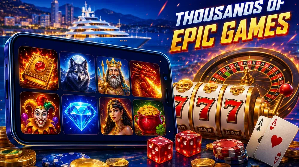grid of slot game thumbnails from multiple providers